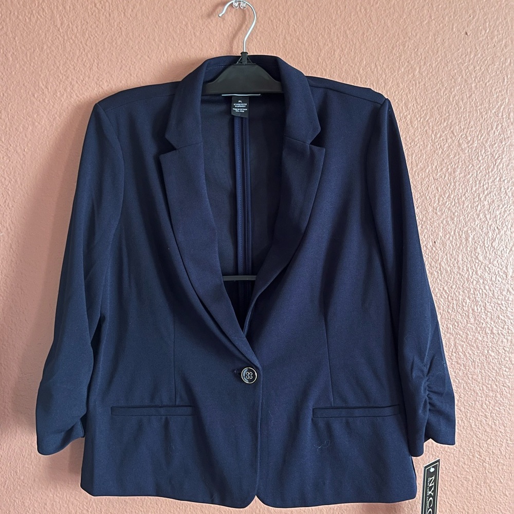 New York Clothing Co navy blue button blazer